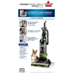 BISSELL PowerForce Helix Turbo Rewind Pet, Upright Vacuum, Pet Friendly, Automatic Cord Rewind, Powerful Pet Hair Pickup, Extra-Wide Cleaning Path, 3333, Black & Green - Image 4