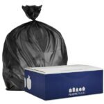 Plasticplace Black 7-10 Gallon Trash Bags, High Density, 24x24, 1000/Case, 8 Microns - Image 3