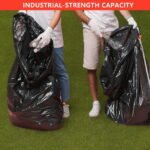40-45 Gallon Trash Bags Size (60 Count), 2 Mil Contractors Garbage Bags, Large Garbage Bags Black, Heavy Duty Garbage with Tying Ropes