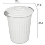 24 Quart Latching Utility Can – White Durable Plastic Storage Container with Secure Lid - Image 2