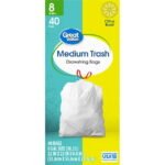 Great Value 8-Gallon Drawstring Medium Trash Bags, Citrus Burst, 40 Bags - Image 2