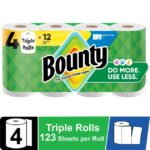 Bounty Paper Towels Select-A-Size White, 4 Triple Rolls, 123 Sheets per Roll