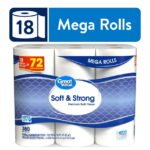 Pack contains 12 Mega Rolls (224 Sheets Per Roll) of Charmin Toilet Paper Ultra Soft 12 Mega Rolls = 48 Regular Rolls Trusted Softness, Better Tear vs. the leading USA 1-ply bargain brand 2X more absorbent so you can use less vs. the leading USA 1-ply bargain brand Irresistible softness you can feel Holds up so your hands and behind keep clean while you go 1 Mega Roll = 4 Regular Rolls based on number of sheets in Charmin Regular Roll bath tissue More 'gos' per pack with Charmin's plush Ultra Soft Rolls