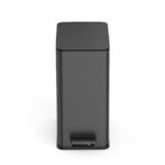 Nine Stars Step-On Bathroom Trash Can, 3 Gallon stainless steel, Pedal open, Hands-free Soft Close lid Garbage bin, Black - Image 3