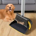 Eyliden Broom and Dustpan Combo Set, Self-Cleaning with Dustpan Teeth, Stand up, Extendable to 52", Dark Grey