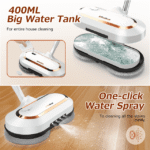 Cordless Electric Mop, AlfaBot Floor Cleaner with LED Headlight & Water Sprayer, Up to 60 mins Working Time, Dual-Motor Powerful Spin Mop with 13.6oz Water Tank for Multi-Surface, Self-Propelled - Image 2