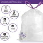 13 Gallon Trash Bags Lavender Scented (100 Count), Tall Kitchen Drawstring Garbage Bags 10-13 Gallon, High Density Bags (White) - Image 2