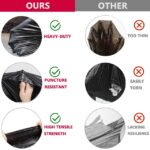 40-45 Gallon Trash Bags Size (60 Count), 2 Mil Contractors Garbage Bags, Large Garbage Bags Black, Heavy Duty Garbage with Tying Ropes - Image 2