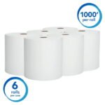 Scott Professional Essential Universal High-Capacity Hard Roll Paper Towels, Bulk (01005), Hardwound 1.5" Core, Absorbency Pockets, White (6 Rolls at 1,000' Each, 6,000'/Case) - Image 2